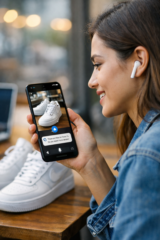 busca conversacional com ia em uso real com smartphone e pesquisa por voz