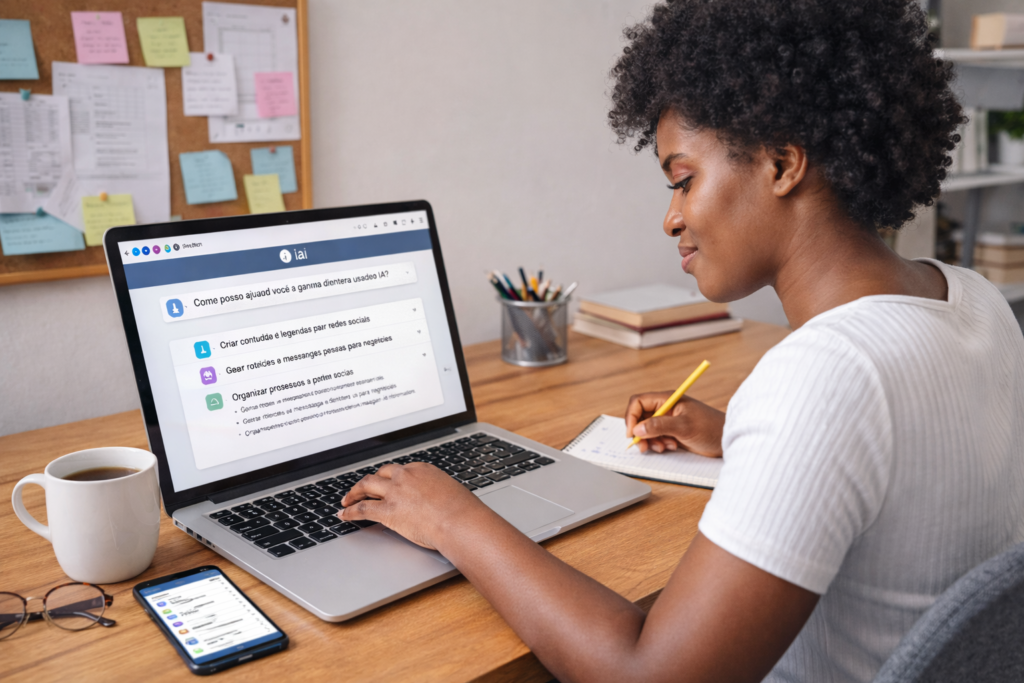 como ganhar dinheiro com ia sem programar em home office organizado