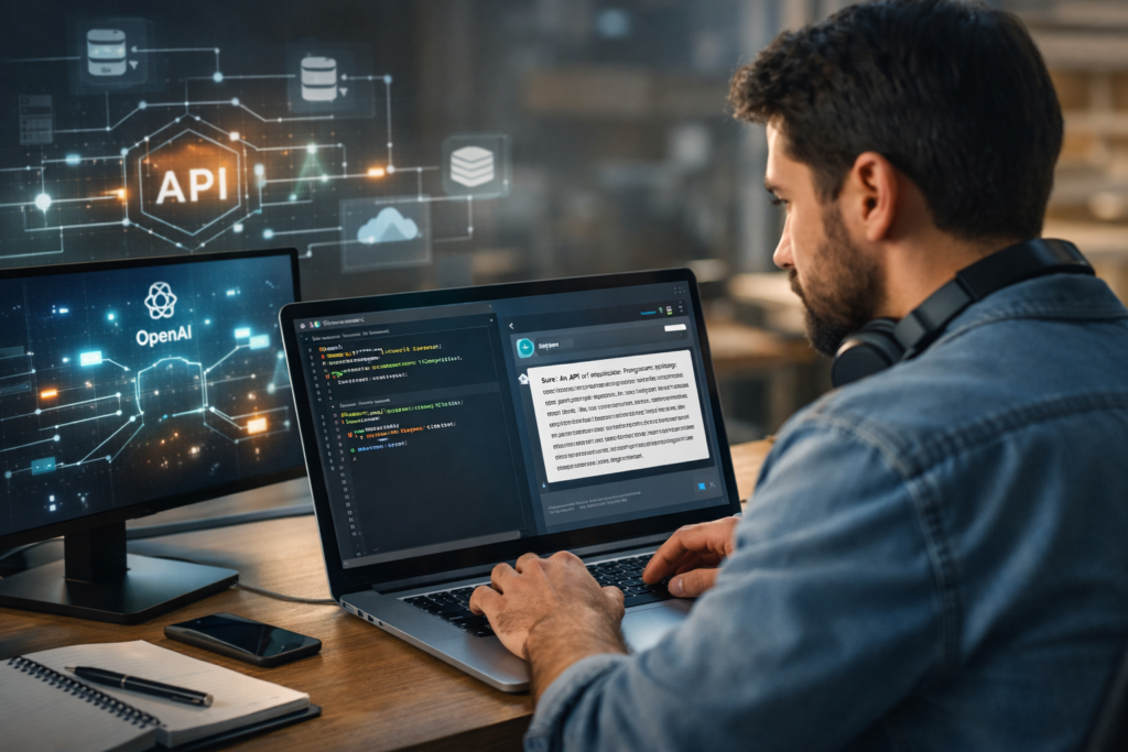 como usar a api do chatgpt em projeto próprio com interface de desenvolvimento