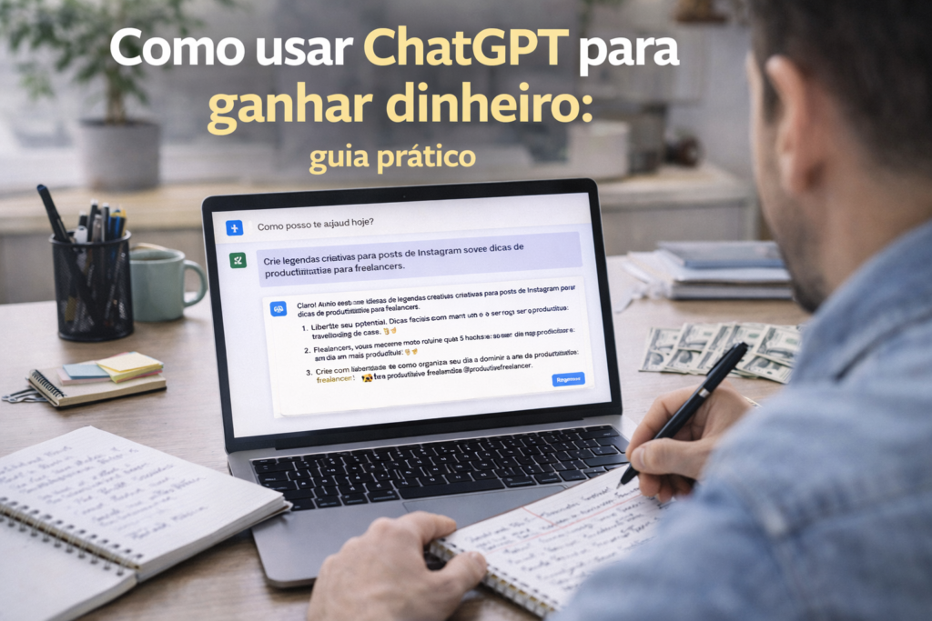 como usar chatgpt para ganhar dinheiro em home office organizado