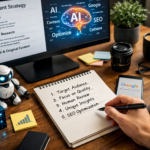 como usar ia para criar conteúdo seo em ambiente moderno de produção editorial