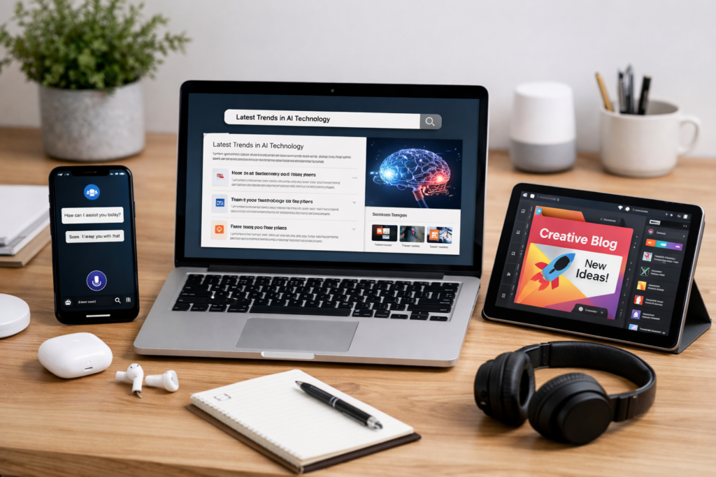 melhores ferramentas de ia gratuitas em composição moderna com dispositivos e apps de produtividade