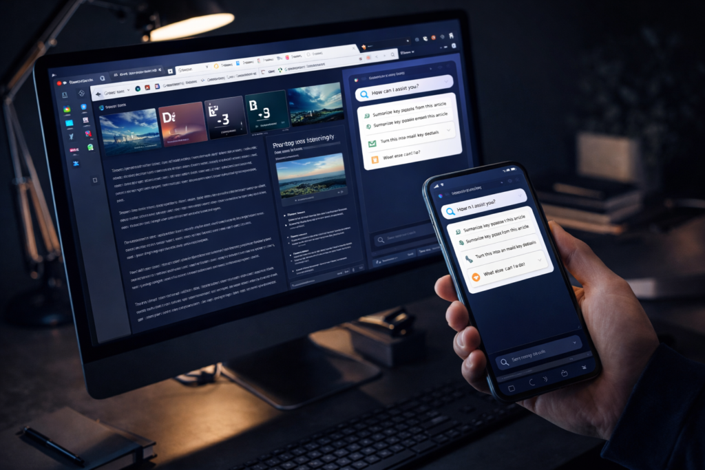 melhores navegadores com ia em ambiente de trabalho produtivo