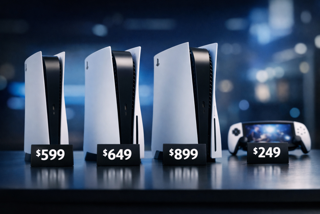 novos preços do ps5 em comparação visual entre versões do console