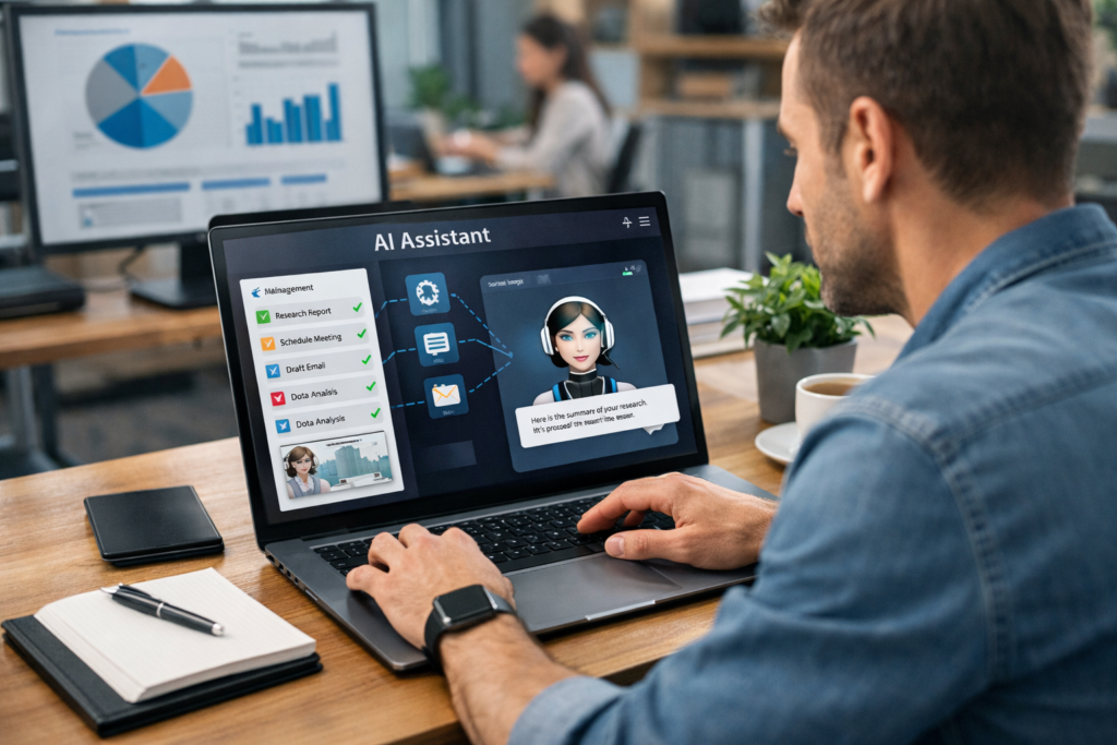 o que são agentes de ia em ambiente de trabalho produtivo