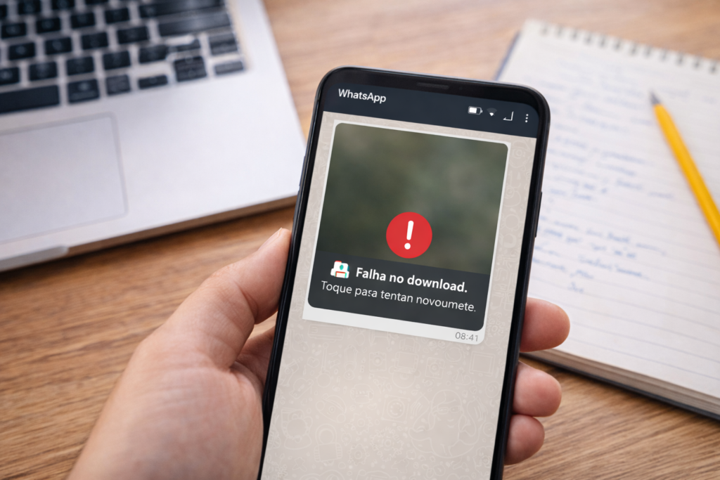 whatsapp não baixa mídia em celular com erro de download